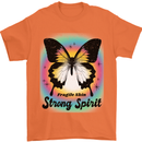 Fragile Skin Strong Spirit Butterfly Mens T-Shirt 100% Cotton Orange