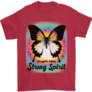 Fragile Skin Strong Spirit Butterfly Mens T-Shirt 100% Cotton Red