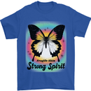 Fragile Skin Strong Spirit Butterfly Mens T-Shirt 100% Cotton Royal Blue
