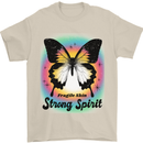 Fragile Skin Strong Spirit Butterfly Mens T-Shirt 100% Cotton Sand