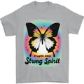 Fragile Skin Strong Spirit Butterfly Mens T-Shirt 100% Cotton Sports Grey