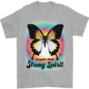 Fragile Skin Strong Spirit Butterfly Mens T-Shirt 100% Cotton Sports Grey