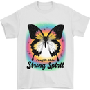 Fragile Skin Strong Spirit Butterfly Mens T-Shirt 100% Cotton White