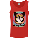 Fragile Skin Strong Spirit Butterfly Mens Vest Tank Top Red