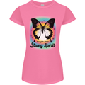 Fragile Skin Strong Spirit Butterfly Womens Petite Cut T-Shirt Azalea