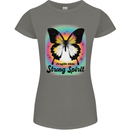 Fragile Skin Strong Spirit Butterfly Womens Petite Cut T-Shirt Charcoal