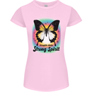 Fragile Skin Strong Spirit Butterfly Womens Petite Cut T-Shirt Light Pink