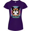 Fragile Skin Strong Spirit Butterfly Womens Petite Cut T-Shirt Purple