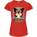 Fragile Skin Strong Spirit Butterfly Womens Petite Cut T-Shirt Red