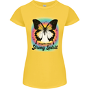 Fragile Skin Strong Spirit Butterfly Womens Petite Cut T-Shirt Yellow