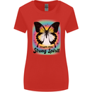 Fragile Skin Strong Spirit Butterfly Womens Wider Cut T-Shirt Red