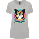 Fragile Skin Strong Spirit Butterfly Womens Wider Cut T-Shirt Sports Grey