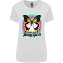 Fragile Skin Strong Spirit Butterfly Womens Wider Cut T-Shirt White
