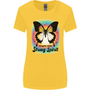 Fragile Skin Strong Spirit Butterfly Womens Wider Cut T-Shirt Yellow