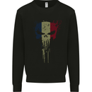 France Skull Gym Training Bodybuilding Mens Sweatshirt Jumper Black
