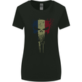 France Skull Gym Training Bodybuilding Womens Wider Cut T-Shirt Black