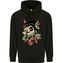 Freaky Biker Skull Motorcycle Motorbike Mens 80% Cotton Hoodie Black