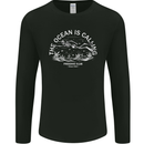 Freediving Funny Skull Scuba Diving Diver Mens Long Sleeve T-Shirt Black