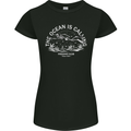 Freediving Funny Skull Scuba Diving Diver Womens Petite Cut T-Shirt Black