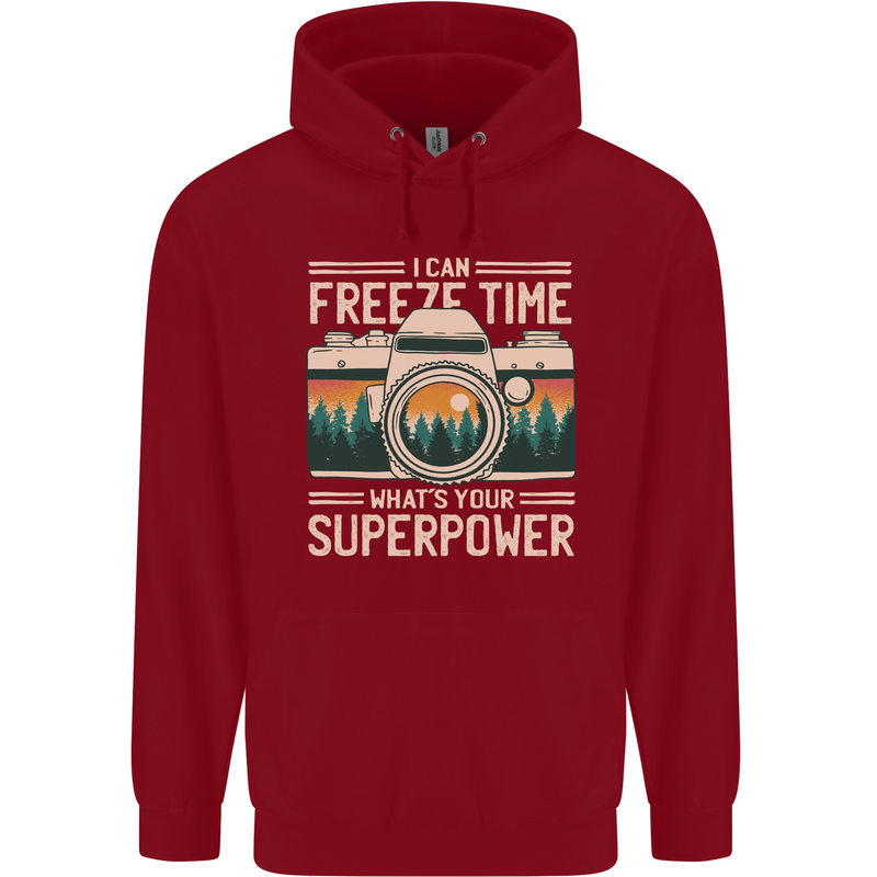 Freeze Time Photographer Photography Childrens Kids Hoodie Red