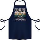 Freeze Time Photographer Photography Cotton Apron 100% Organic Navy Blue