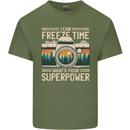 Freeze Time Photographer Photography Mens Cotton T-Shirt Tee Top Military Green