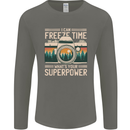 Freeze Time Photographer Photography Mens Long Sleeve T-Shirt Charcoal