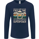 Freeze Time Photographer Photography Mens Long Sleeve T-Shirt Navy Blue