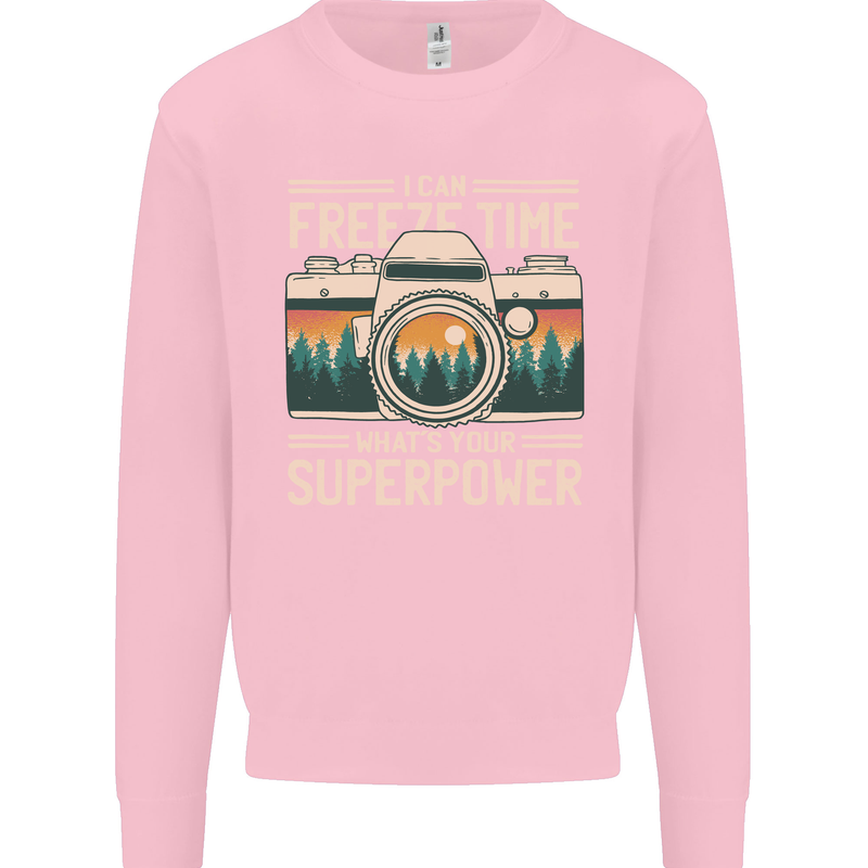 Freeze Time Photographer Photography Mens Sweatshirt Jumper Light Pink