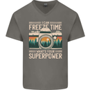 Freeze Time Photographer Photography Mens V-Neck Cotton T-Shirt Charcoal