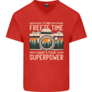 Freeze Time Photographer Photography Mens V-Neck Cotton T-Shirt Red