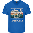 Freeze Time Photographer Photography Mens V-Neck Cotton T-Shirt Royal Blue
