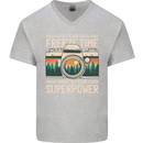 Freeze Time Photographer Photography Mens V-Neck Cotton T-Shirt Sports Grey