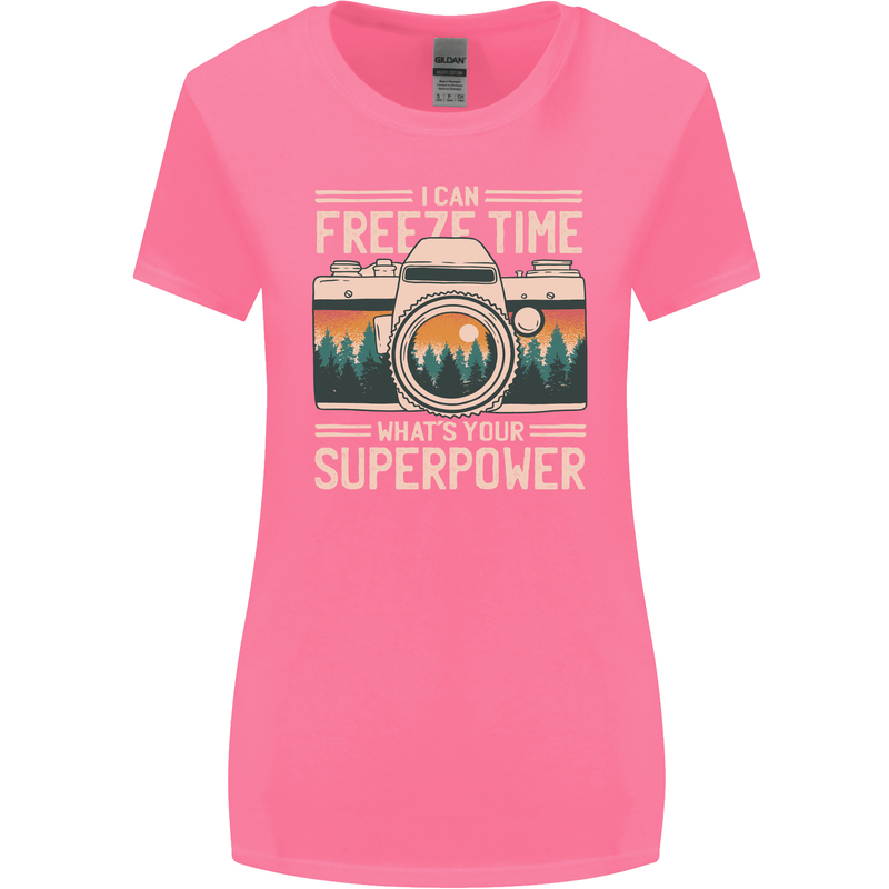 Freeze Time Photographer Photography Womens Wider Cut T-Shirt Azalea