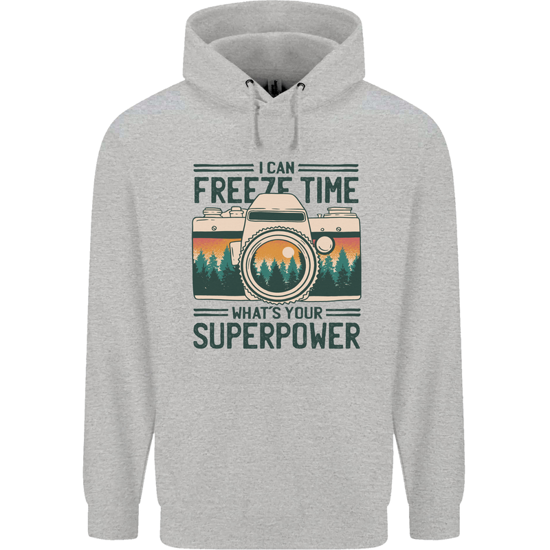 Freeze Time Photography Photographer Childrens Kids Hoodie Sports Grey