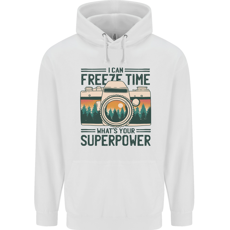 Freeze Time Photography Photographer Childrens Kids Hoodie White