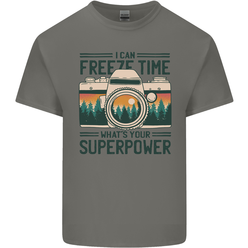 Freeze Time Photography Photographer Kids T-Shirt Childrens Charcoal