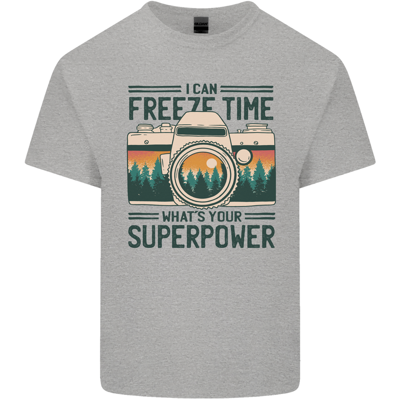 Freeze Time Photography Photographer Kids T-Shirt Childrens Sports Grey