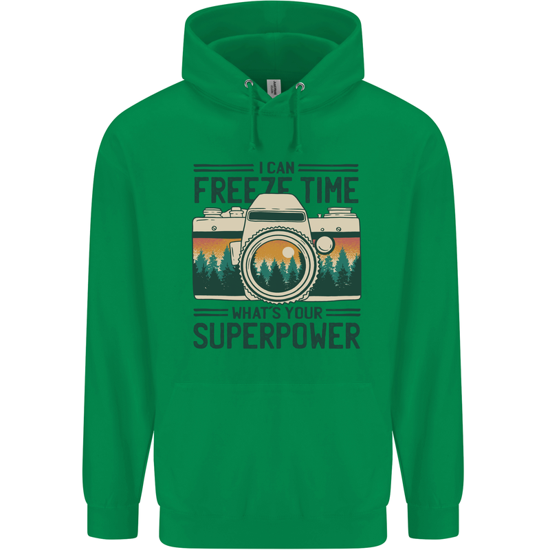 Freeze Time Photography Photographer Mens 80% Cotton Hoodie Irish Green