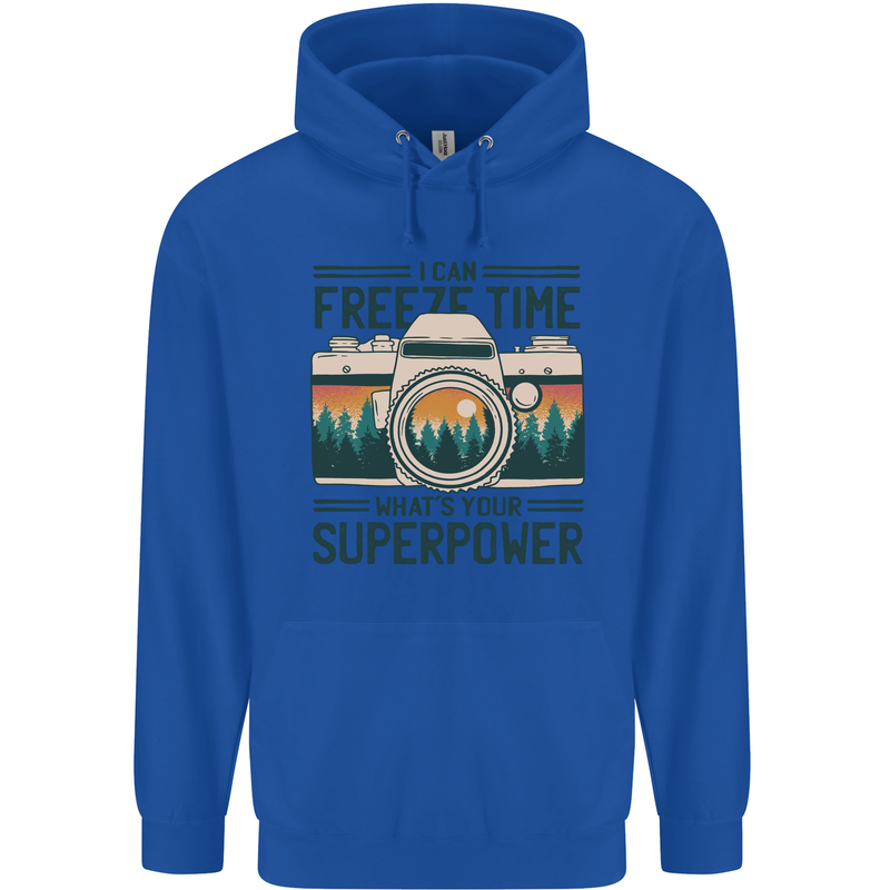 Freeze Time Photography Photographer Mens 80% Cotton Hoodie Royal Blue