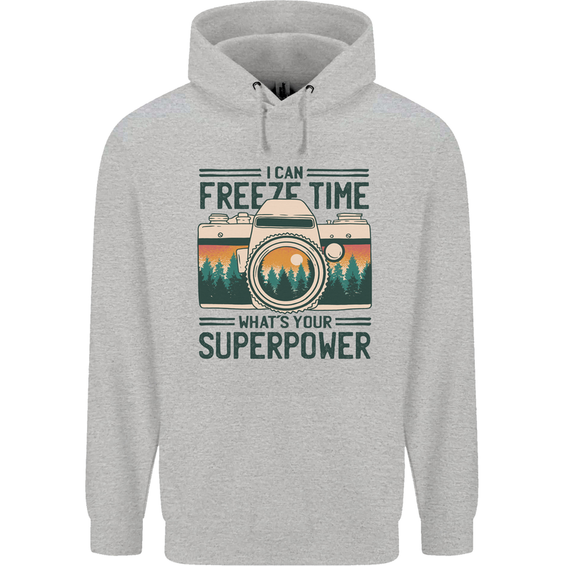 Freeze Time Photography Photographer Mens 80% Cotton Hoodie Sports Grey
