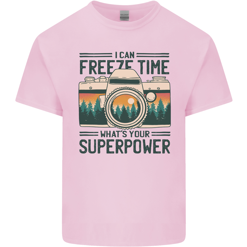 Freeze Time Photography Photographer Mens Cotton T-Shirt Tee Top Light Pink