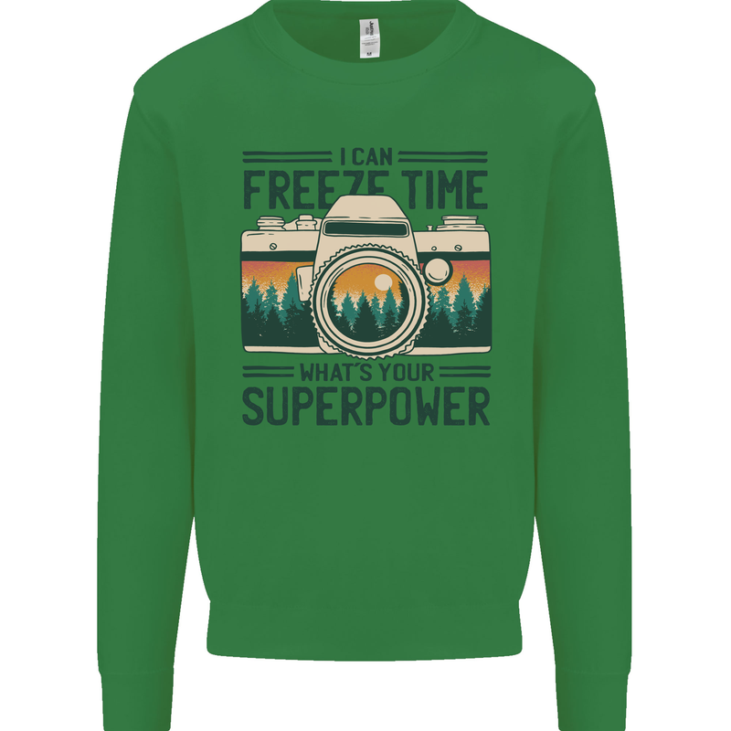 Freeze Time Photography Photographer Mens Sweatshirt Jumper Irish Green