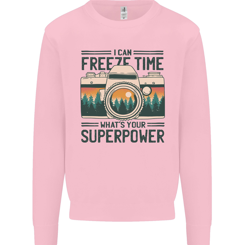 Freeze Time Photography Photographer Mens Sweatshirt Jumper Light Pink