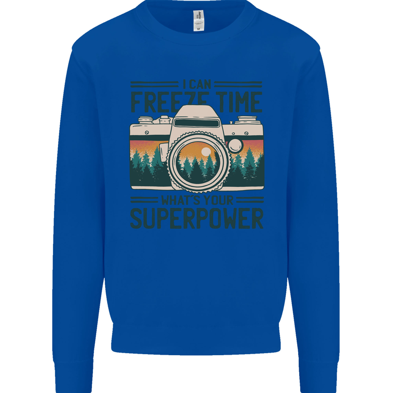 Freeze Time Photography Photographer Mens Sweatshirt Jumper Royal Blue