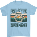 Freeze Time Photography Photographer Mens T-Shirt 100% Cotton Light Blue