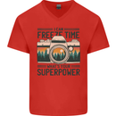 Freeze Time Photography Photographer Mens V-Neck Cotton T-Shirt Red
