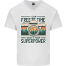 Freeze Time Photography Photographer Mens V-Neck Cotton T-Shirt White