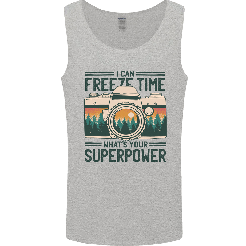 Freeze Time Photography Photographer Mens Vest Tank Top Sports Grey