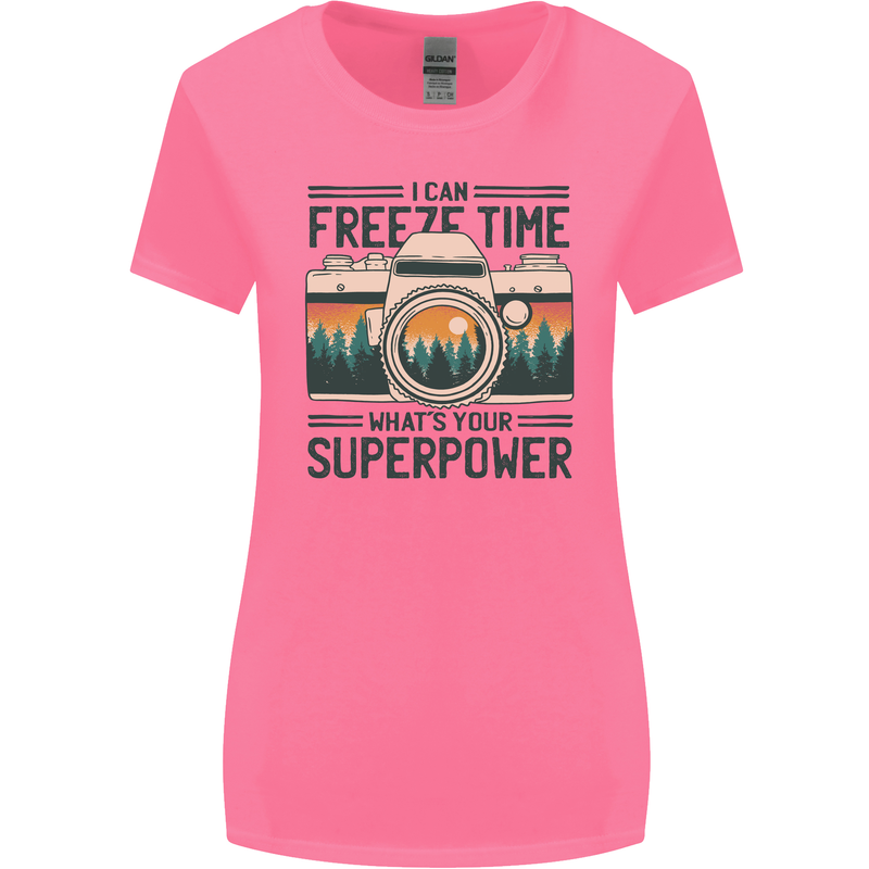 Freeze Time Photography Photographer Womens Wider Cut T-Shirt Azalea